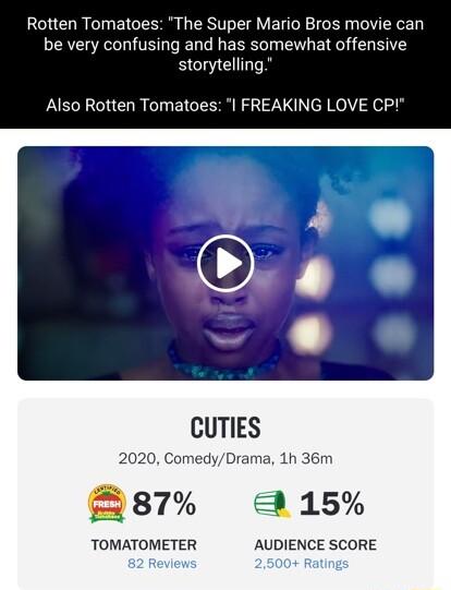 Rotten Tomatoes The Super Mario Bros movie can be very confusing and has somewhat offensive storytelling Also Rotten Tomatoes FREAKING LOVE CP CUTIES 2020 ComedyDrama 1h 36m E87 D 15 TOMATOMETER AUDIENCE SCORE