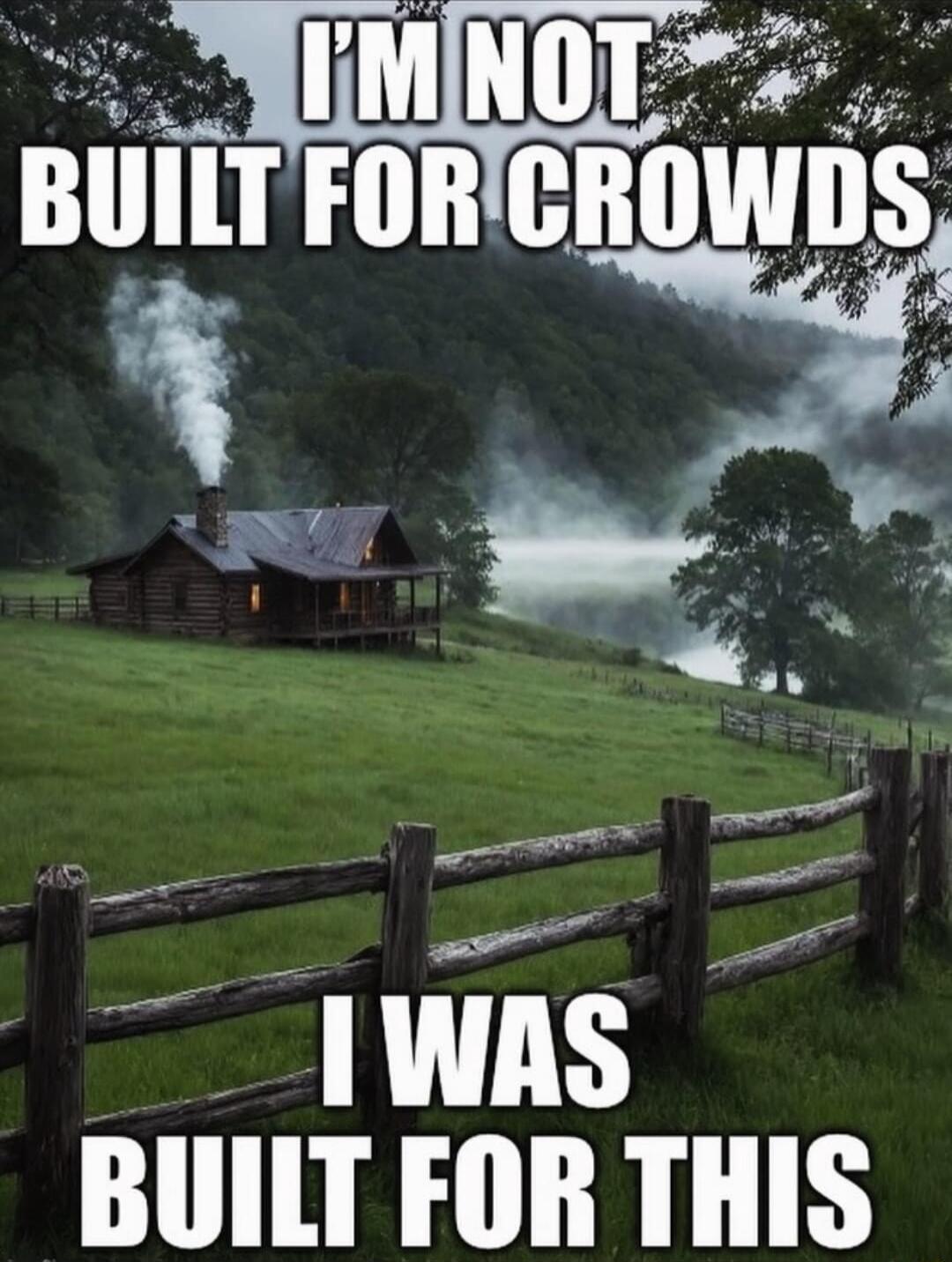 I'M NOT BUILT FOR CROWDS I WAS BUILT FOR THIS