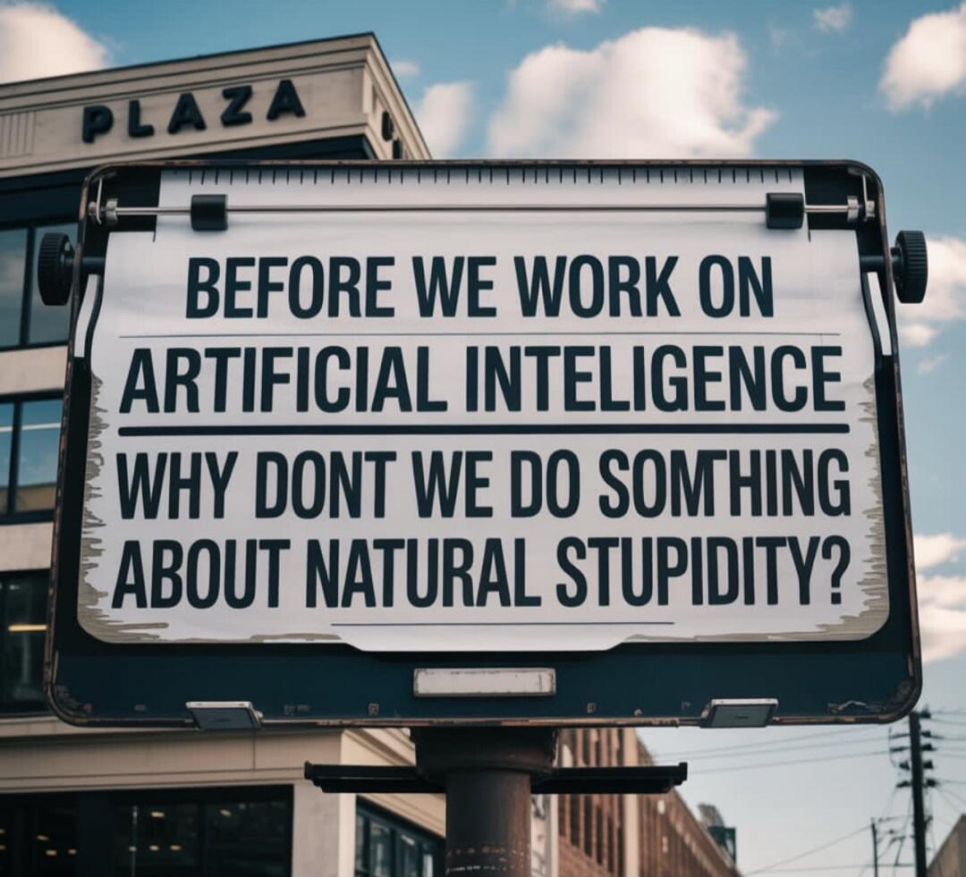 BEFORE WE WORK ON ARTIFICIAL INTELLIGENCE WHY DONT WE DO SOMTHING ABOUT NATURAL STUPIDITY?