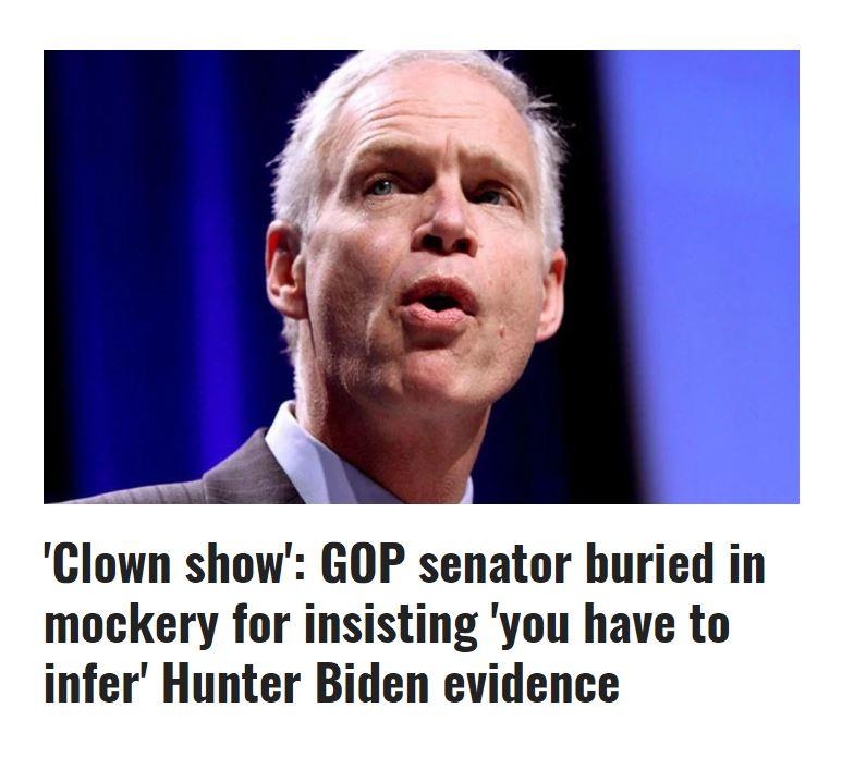 Clown show GOP senator buried in mockery for insisting you have to infer Hunter Biden evidence