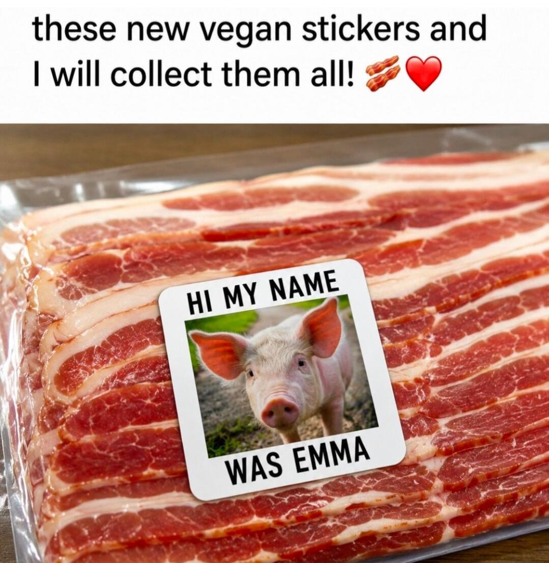 these new vegan stickers and I will collect them all! HI MY NAME WAS EMMA