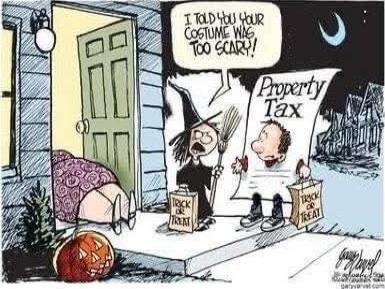 I told you your costume was too scary! Property Tax Trick or Treat