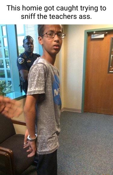 This homie got caught trying to sniff the teachers ass