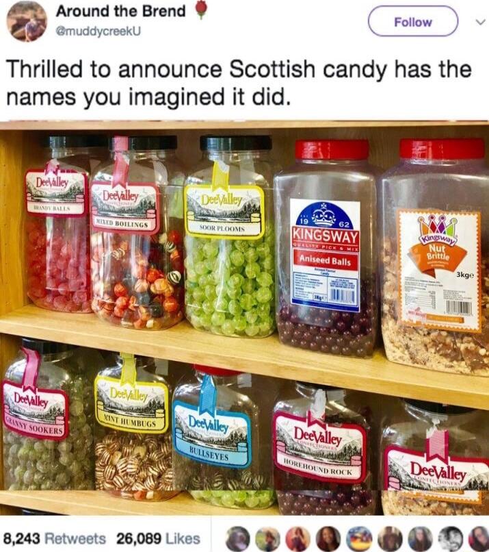 a Around the Brend Thrilled to announce Scottish candy has the names you imagined it did