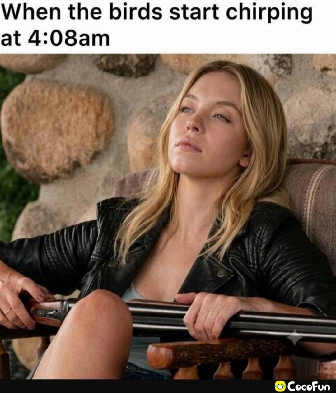 When the birds start chirping at 4:08am