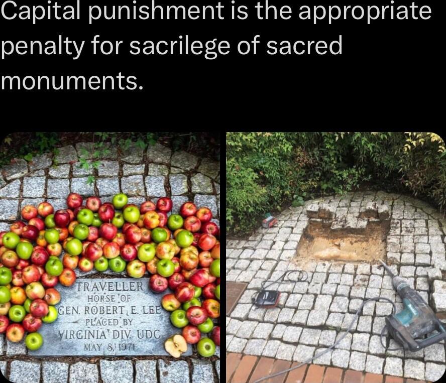 Capital punishment is the appropriate penalty for sacrilege of sacred monuments