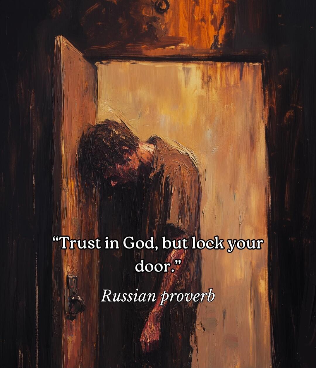 Trust in God, but lock your door. Russian proverb