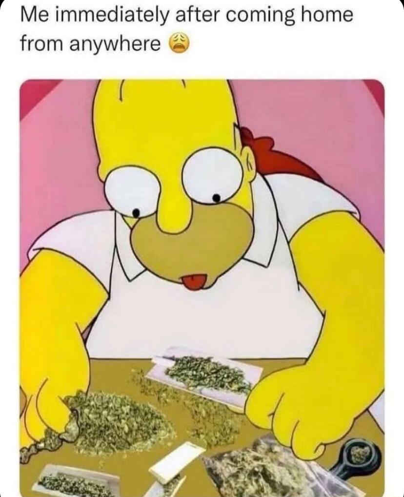 Me immediately after coming home from anywhere