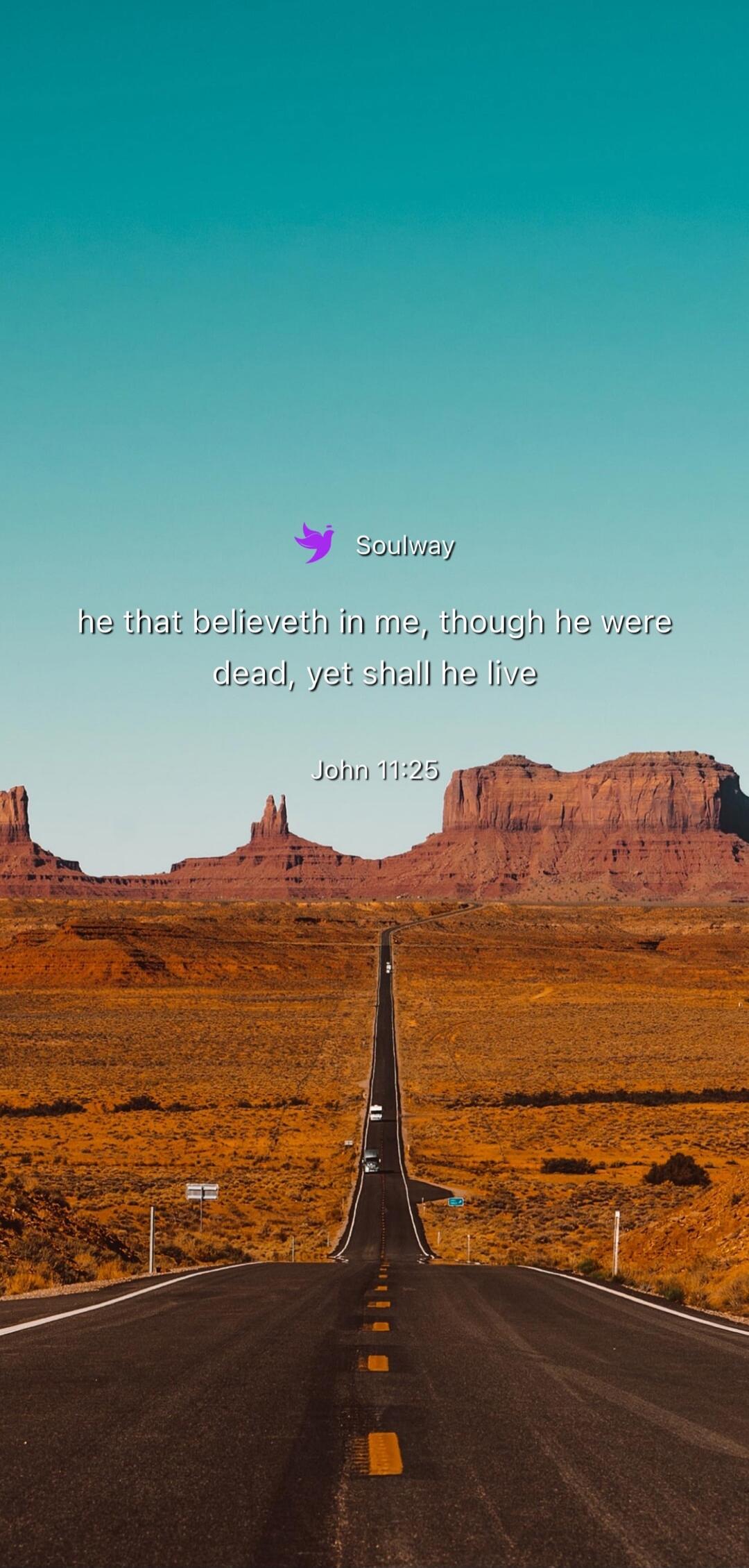 Soulway he that believeth in me, though he were dead, yet shall he live John 11:25