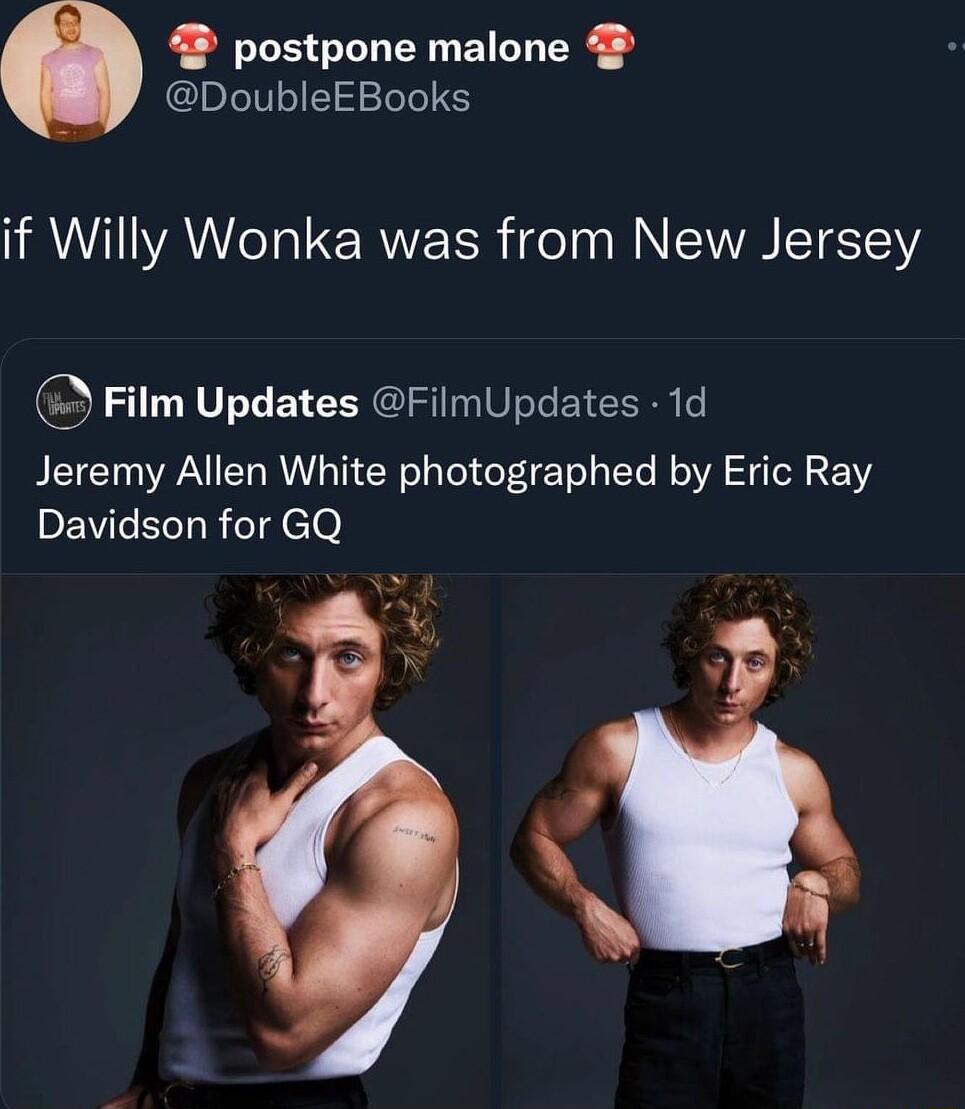 2 postpone malone DoubleEBooks IRVIAN R ER e i NS T Film Updates FiimUpdates 1d Jeremy Allen White photographed by Eric Ray PEVLELLRsIdcle