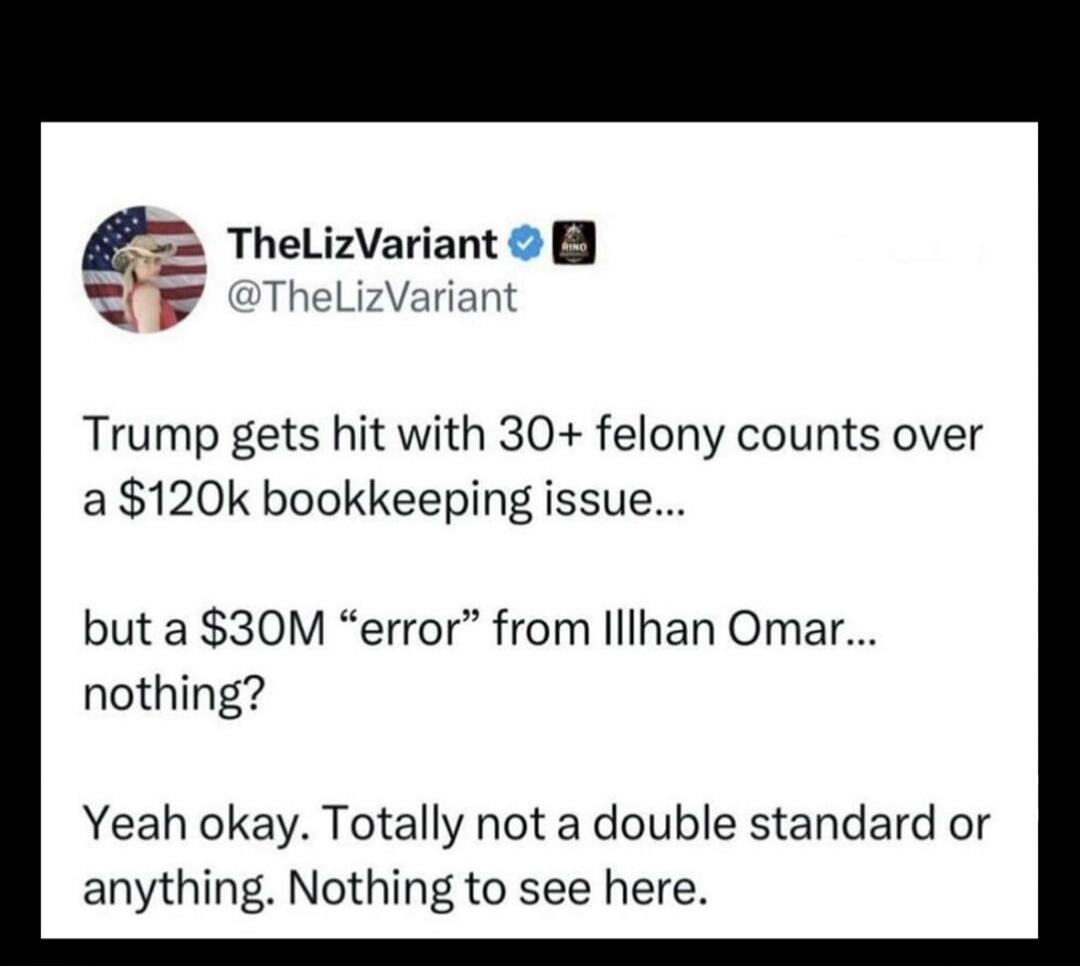 Trump gets hit with 30+ felony counts over a $120k bookkeeping issue... but a $30M 