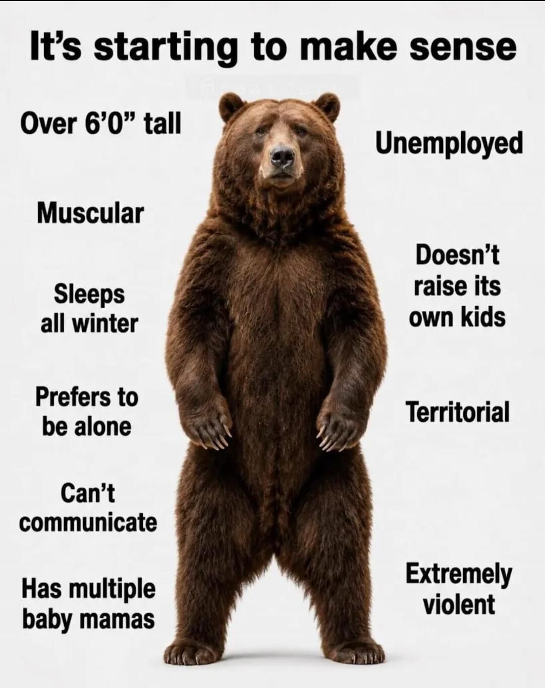 It's starting to make sense. Over 6'0