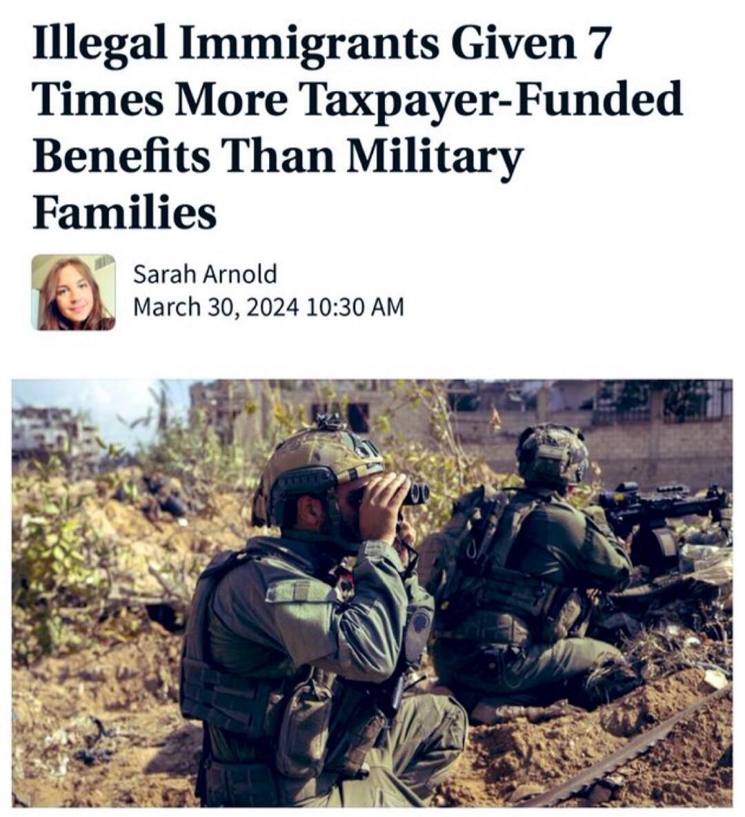 Illegal Immigrants Given 7 Times More Taxpayer-Funded Benefits Than Military Families

Sarah Arnold
March 30, 2024 10:30 AM