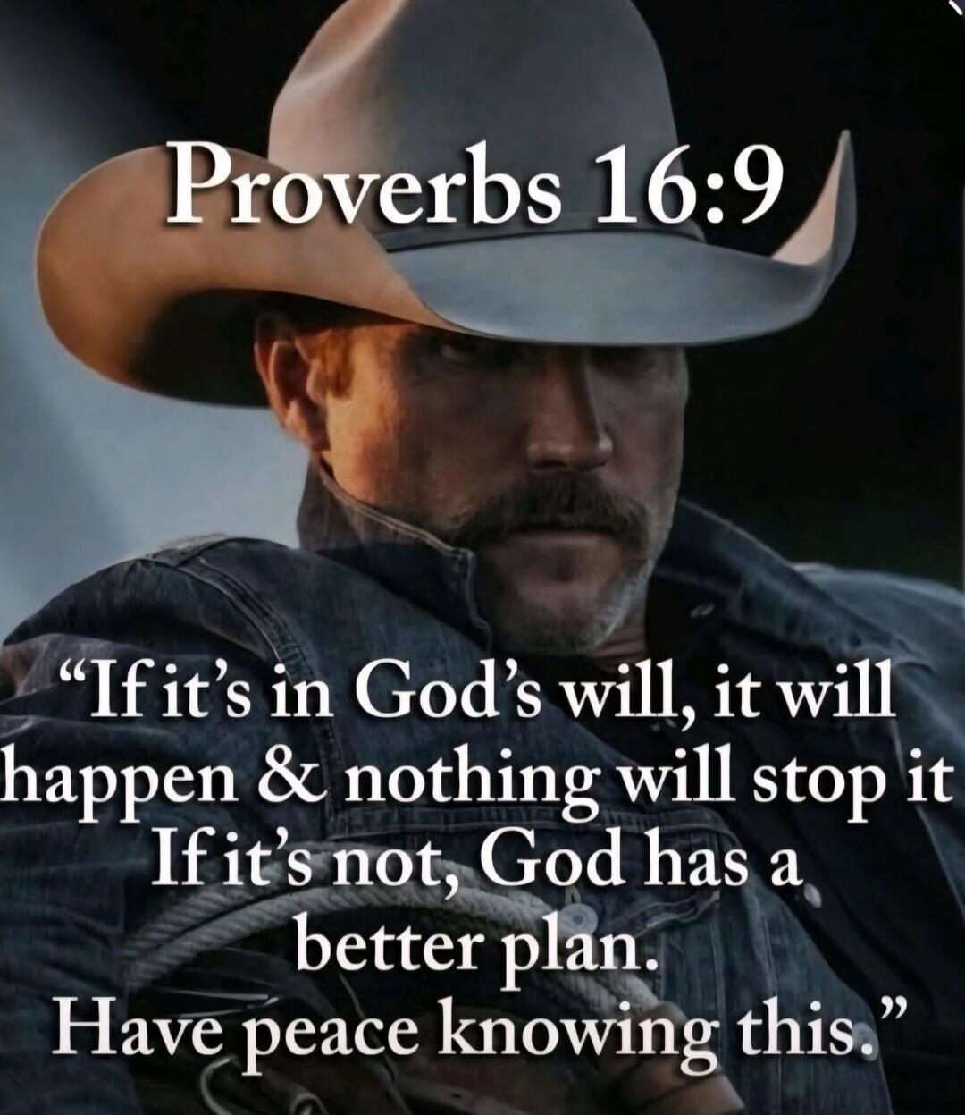Proverbs 16:9 If it's in God's will, it will happen & nothing will stop it If it's not, God has a better plan. Have peace knowing this.