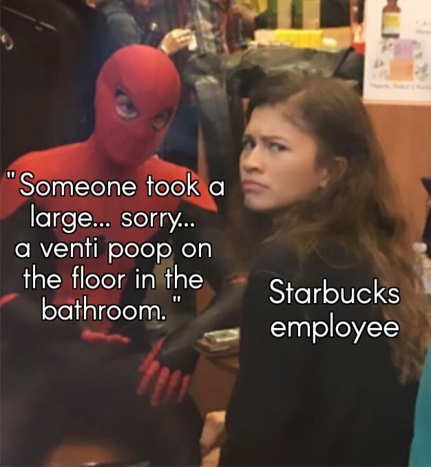 Someone tookia large sorry o RV1g1 W efelo Xfelp 3 the floor inthe Starbucks oTeliidelel 8 employee