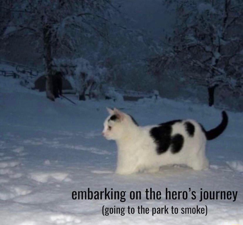 embarking on the heros journey going to the park to smoke