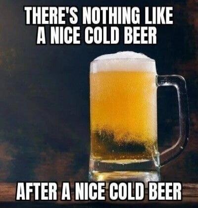 THERE'S NOTHING LIKE A NICE COLD BEER AFTER A NICE COLD BEER
