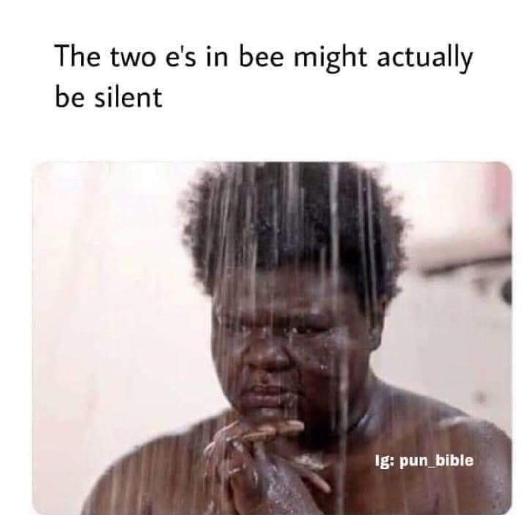 The two s in bee might actually be silent 1g pun_bible
