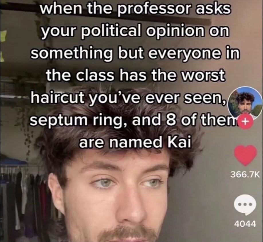 WL E RGN I SIS Nt eTel iitetz oY o niTeln something but everyone fi the class has the worst haircut youve ever septum ring and 8 oflthe Y EICOEEE LE