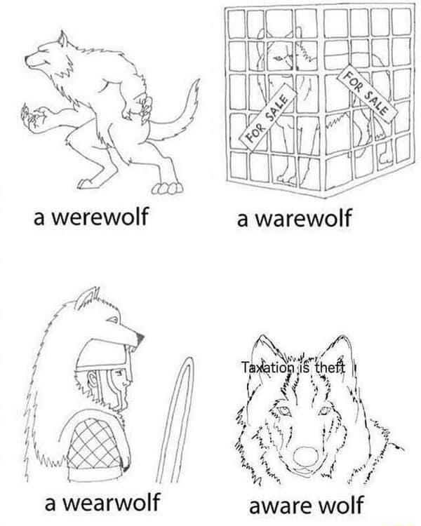 Y L2 O a werewolf a warewolf ffz a weawvolf aware wolf