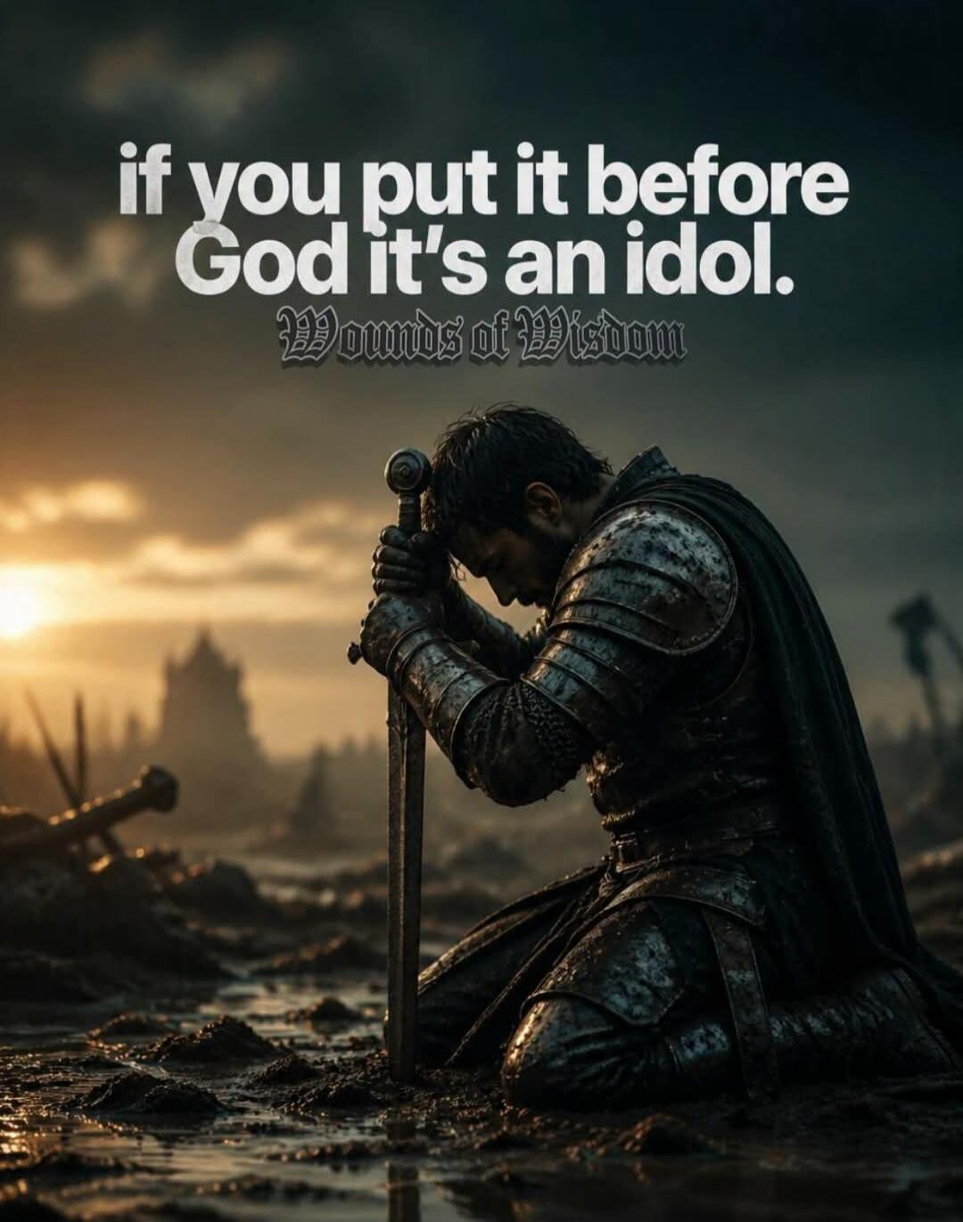 if you put it before God it's an idol. Wounds of Wisdom