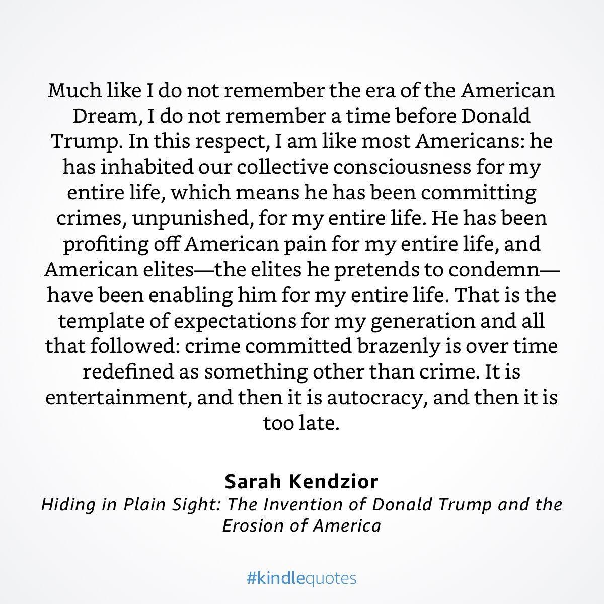 Much like I do not remember the era of the American Dream I do not remember a time before Donald Trump In this respect I am like most Americans he has inhabited our collective consciousness for my entire life which means he has been committing crimes unpunished for my entire life He has been profiting off American pain for my entire life and American elitesthe elites he pretends to condemn have be