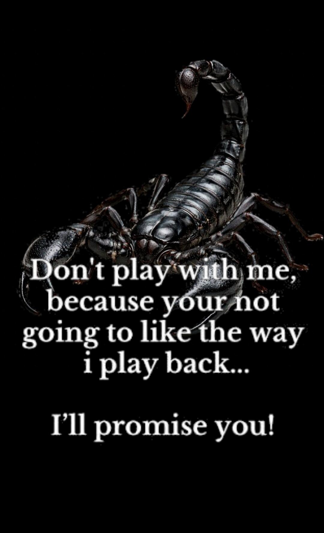 Don't play with me, because your not going to like the way i play back... I'll promise you!