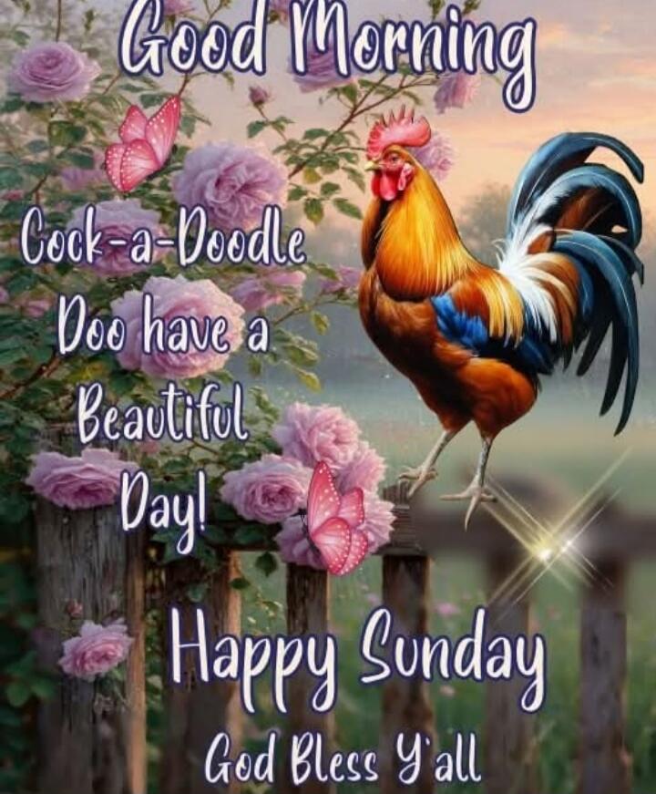 Good Morning Cock-a-Doodle Doo have a Beautiful Day! Happy Sunday God Bless You All