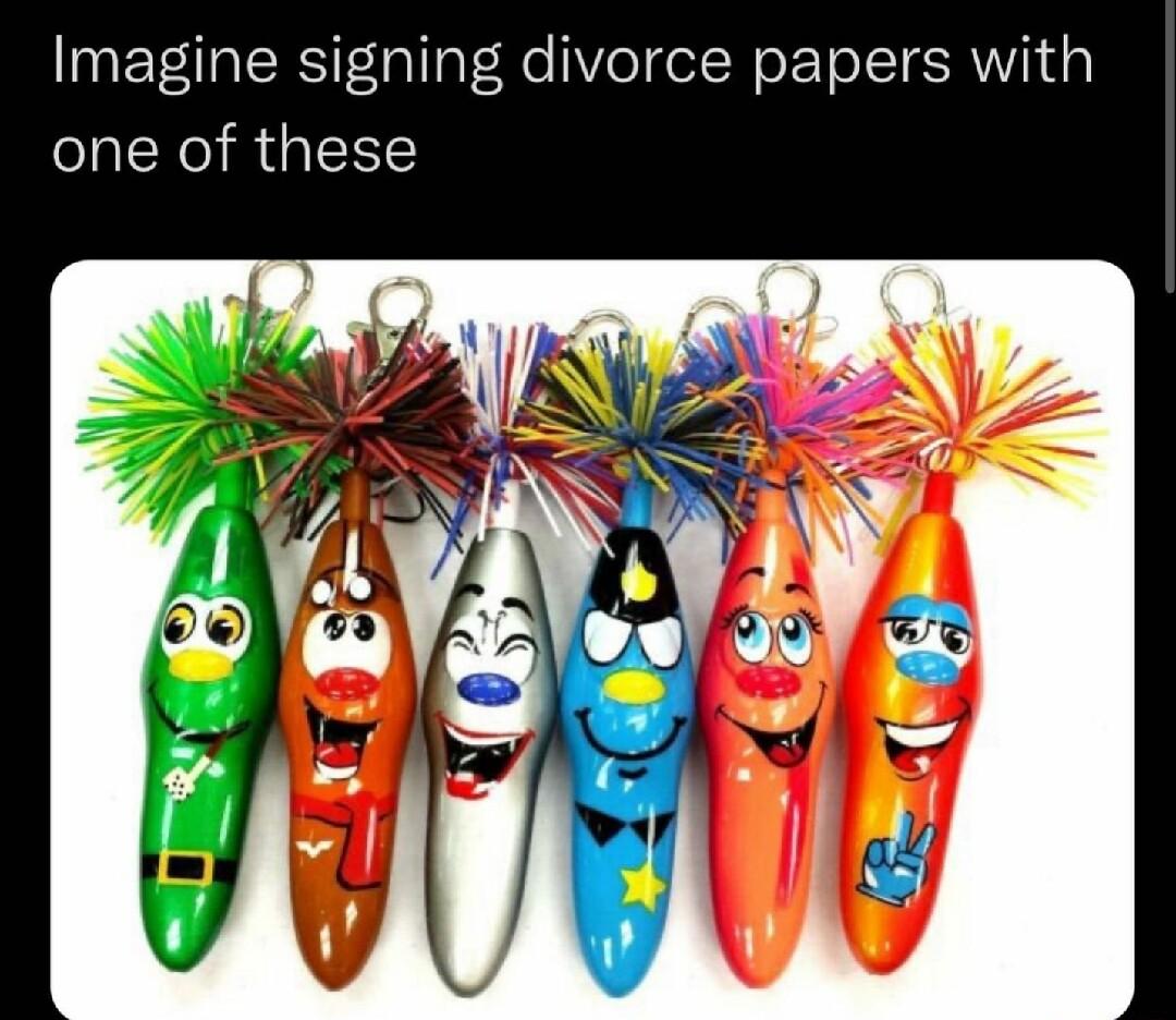 Imagine signing divorce papers with one of these