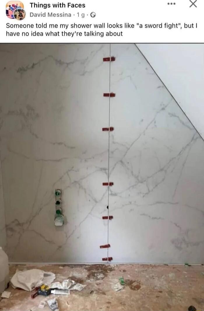 Someone told me my shower wall looks like 