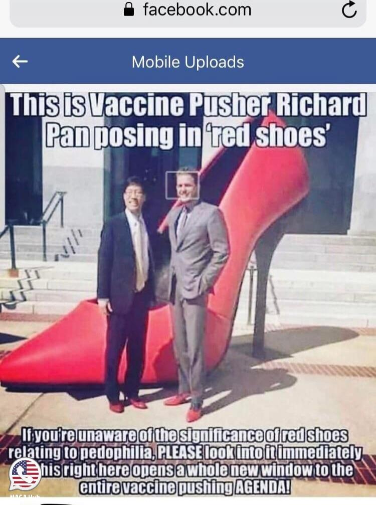 This is Vaccine Pusher Richard Pan posing in red shoes

If you're unaware of the significance of red shoes relating to pedophilia, PLEASE look into it immediately this right here opens a whole new window to the entire vaccine pushing AGENDA!