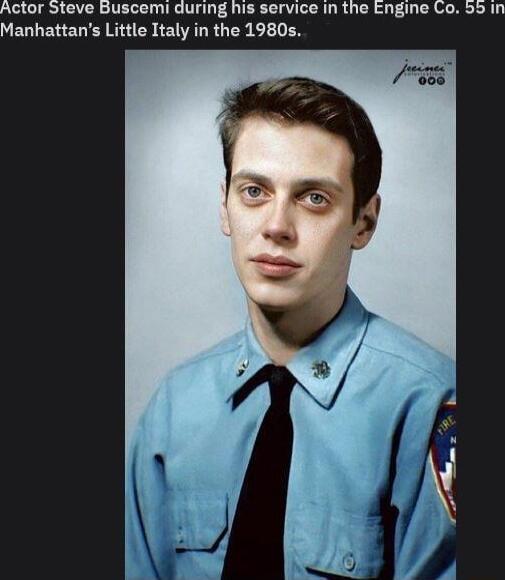 Actor Steve Buscemi during his service in the Engine Co 55 in Manhattans Little Italy in the 1980s