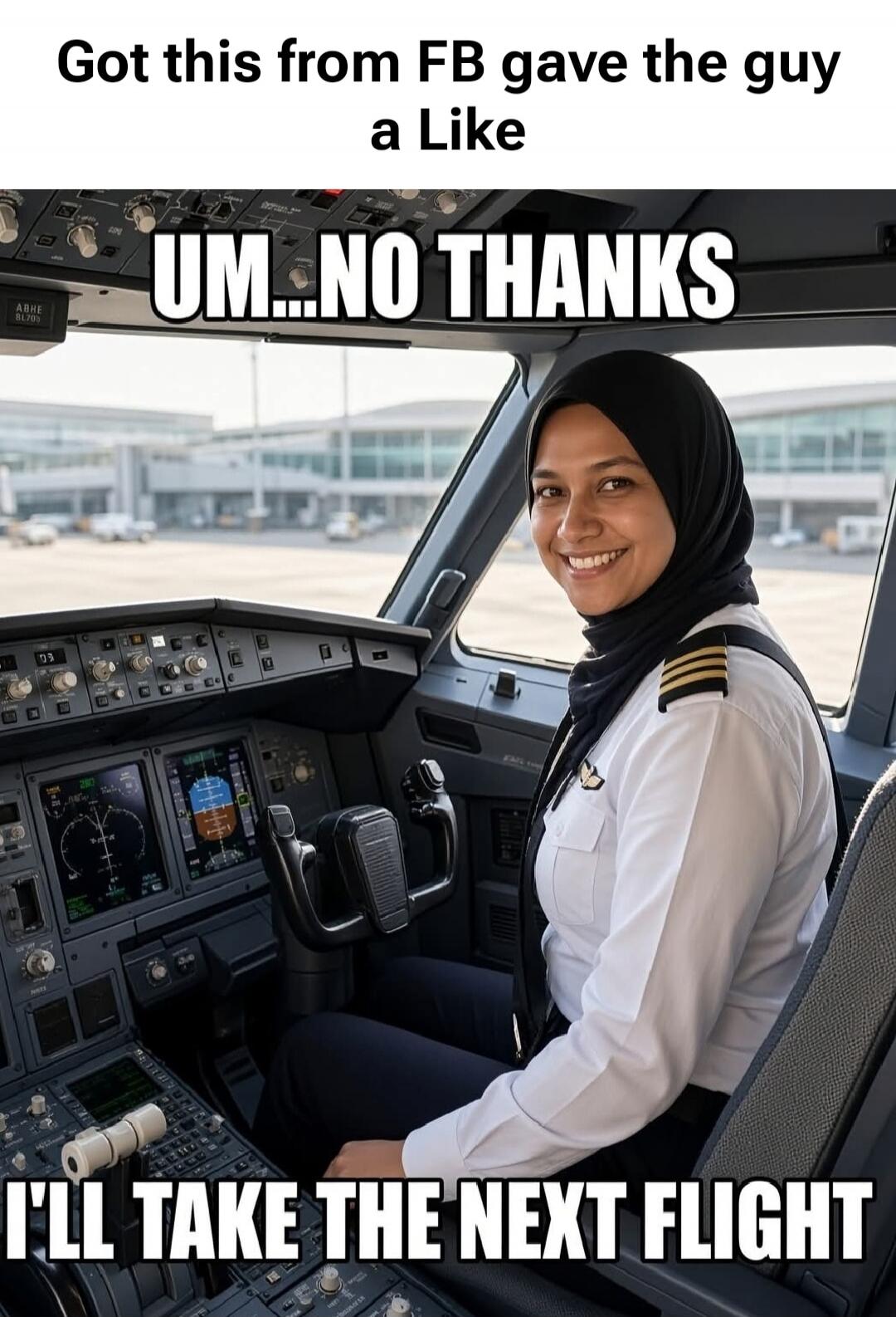 Got this from FB gave the guy a Like UM...NO THANKS I'LL TAKE THE NEXT FLIGHT