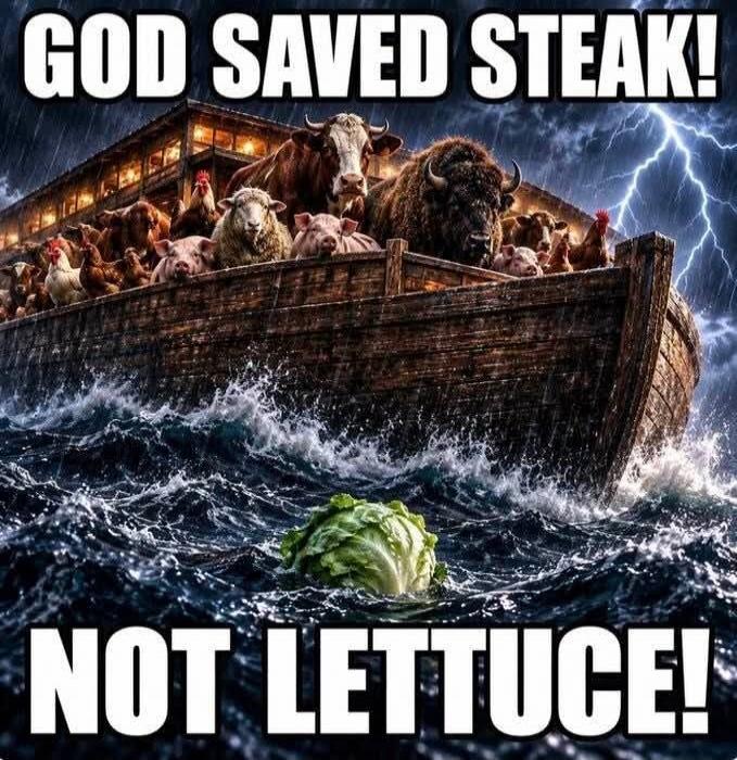 GOD SAVED STEAK! NOT LETTUCE!