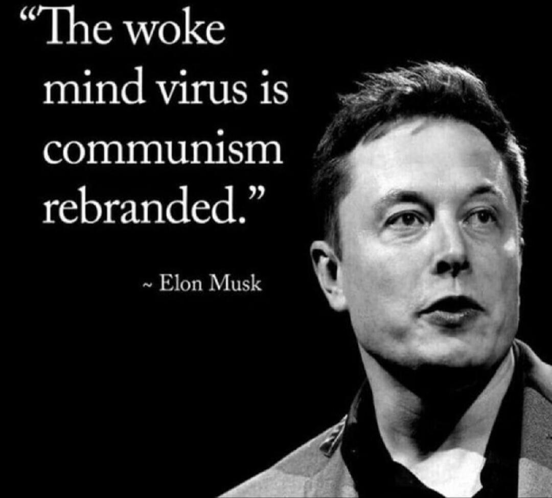 “The woke mind virus is communism rebranded.” ~ Elon Musk