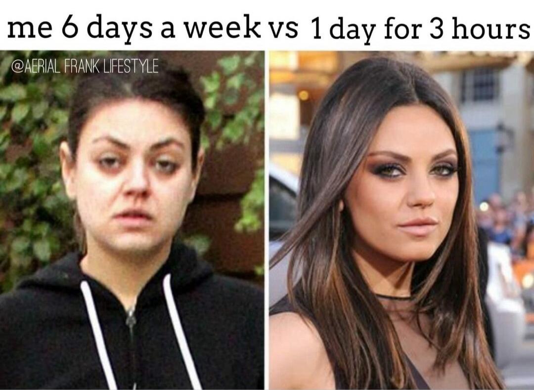 me 6 days a week vs 1 day for 3 hours @AERIAL FRANK LIFESTYLE