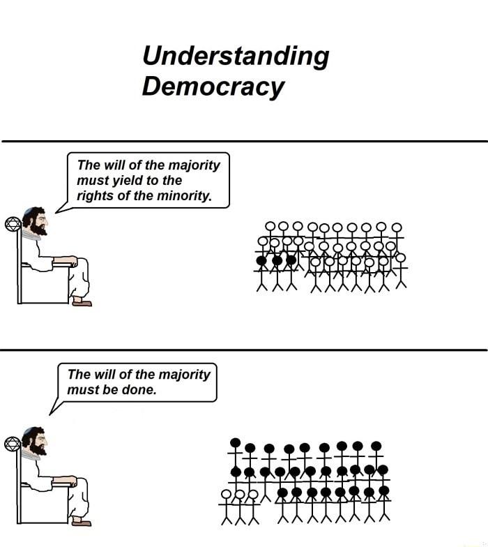 Understanding Democracy The will of the majority must be done