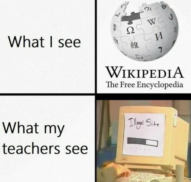 What see WIKIPEDIA The Free Encyclopedia What my teachers see