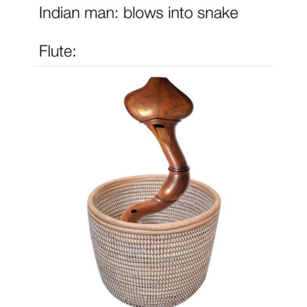 Indian man blows into snake Flute v nnnnn Y oY l A OB b nuu A