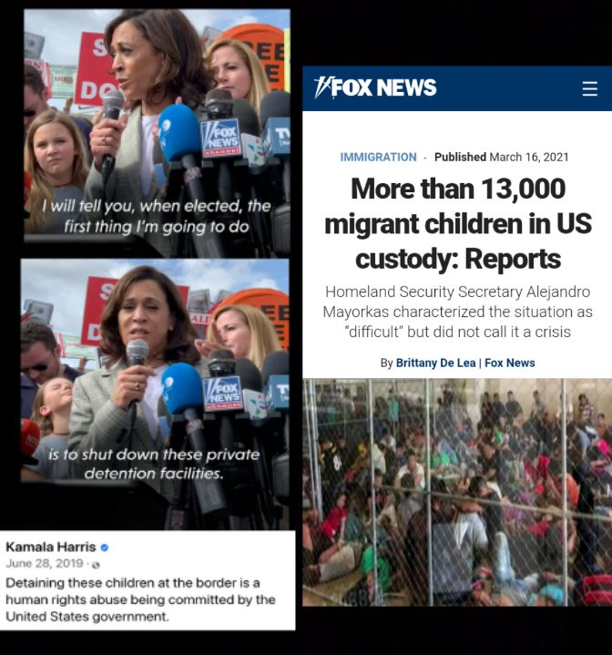 Published March 16 2021 More than 13000 1 will tell you when elected the first thing Im going fo do migrant children in US custody Reports WG hut cown these private detention facilities Kamala Harris Detaining these children at the border human rights abuse being committed by ates government