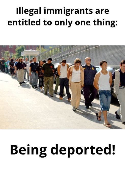 lllegal immigrants are entitled to only one thing Being deported