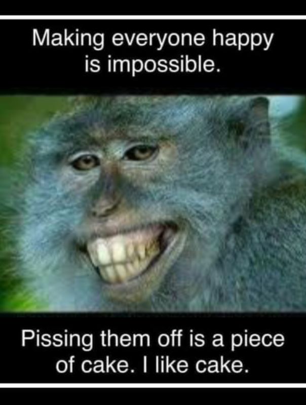 Making everyone happy is impossible 3 b o Pissing them off is a piece o N L CRINIGCRoZLCH