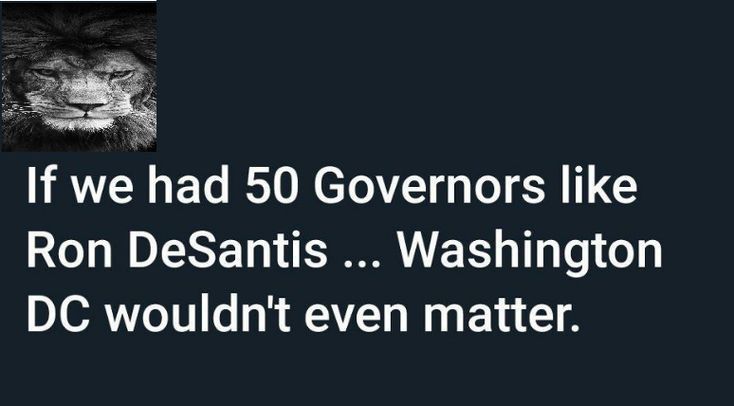 If wehad 50 Governors like Ron DeSantis Washington DC wouldnt even matter