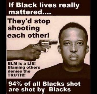 If Black lives really mattered BLM is a LIE Blaming others denies the TRUTHI 94 of all Blacks shot ELCE UTI 3 AT BT 6