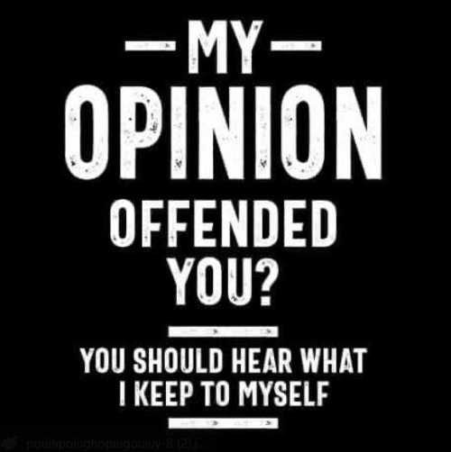 OPINION OFFENDED 1K YOU SHOULD HEAR WHAT I KEEP TO MYSELF