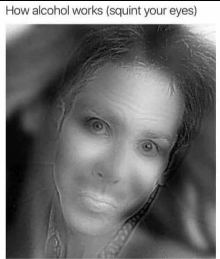 How alcohol works squint your eyes