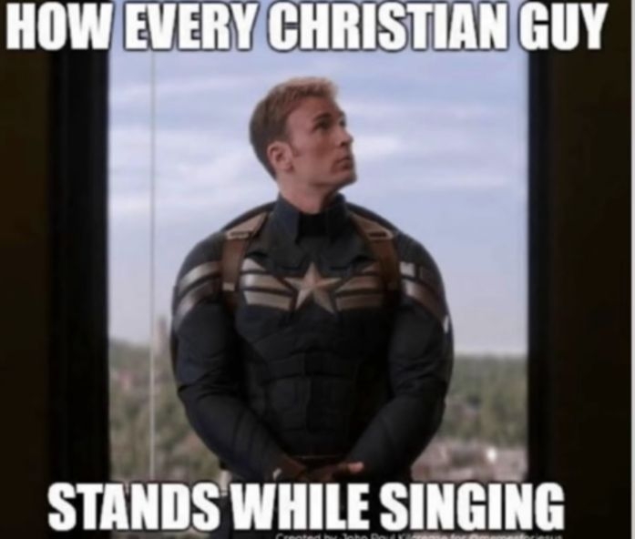 STANDS WHILE SINGING