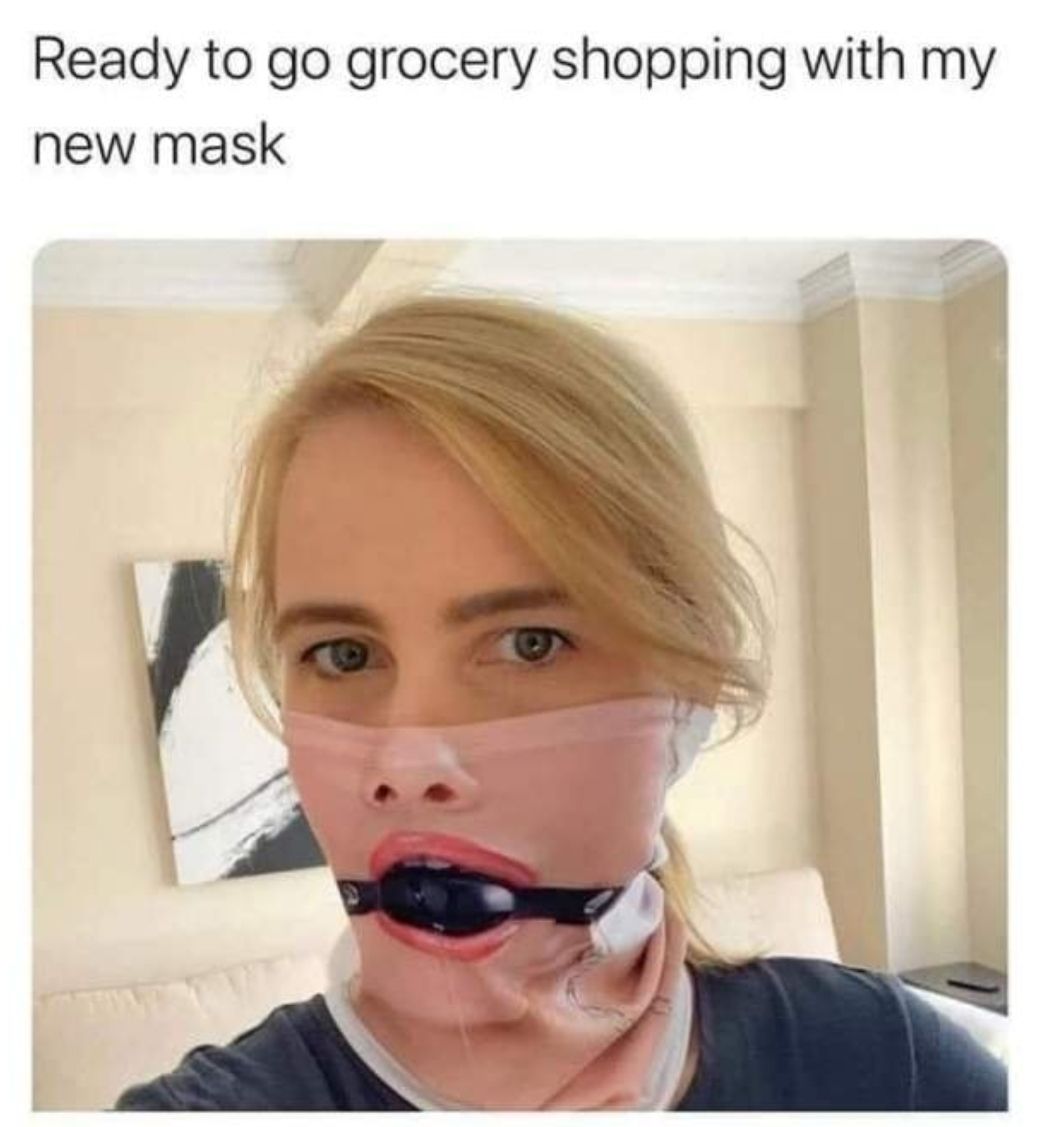 Ready to go grocery shopping with my new mask