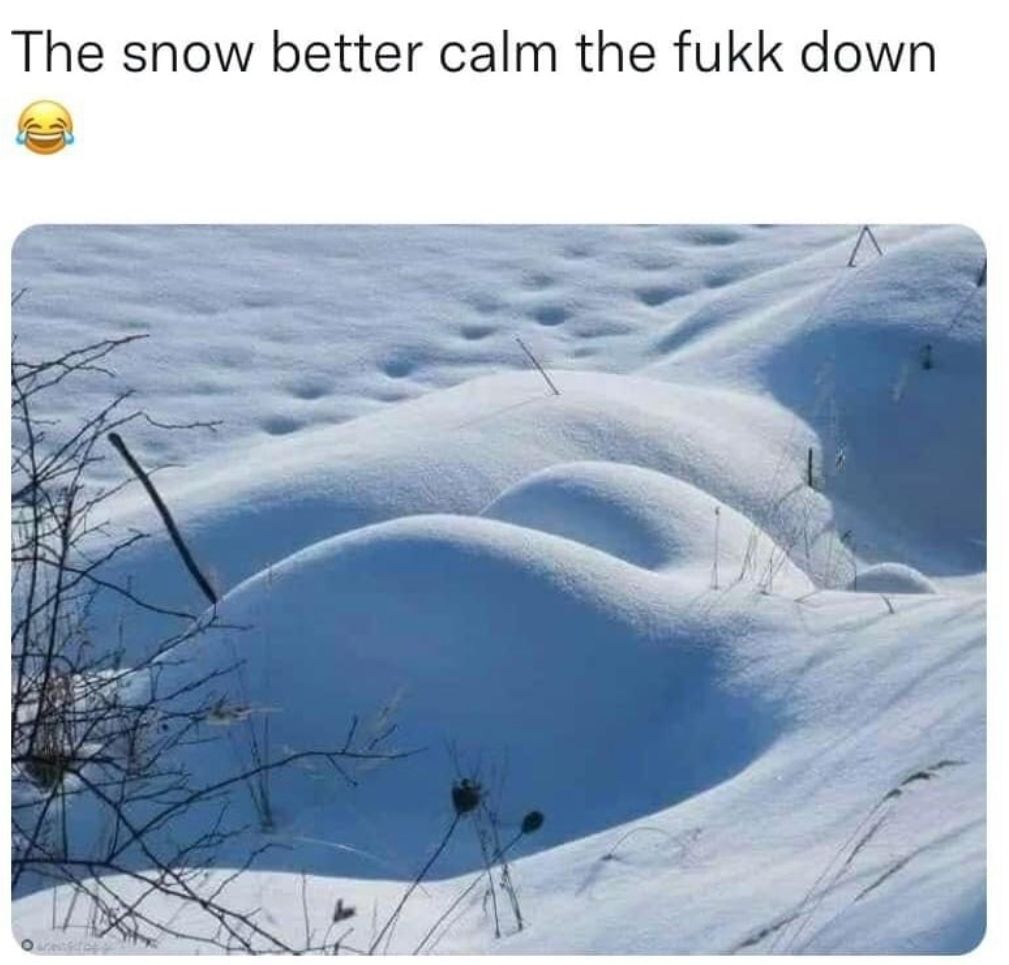 The snow better calm the fukk down