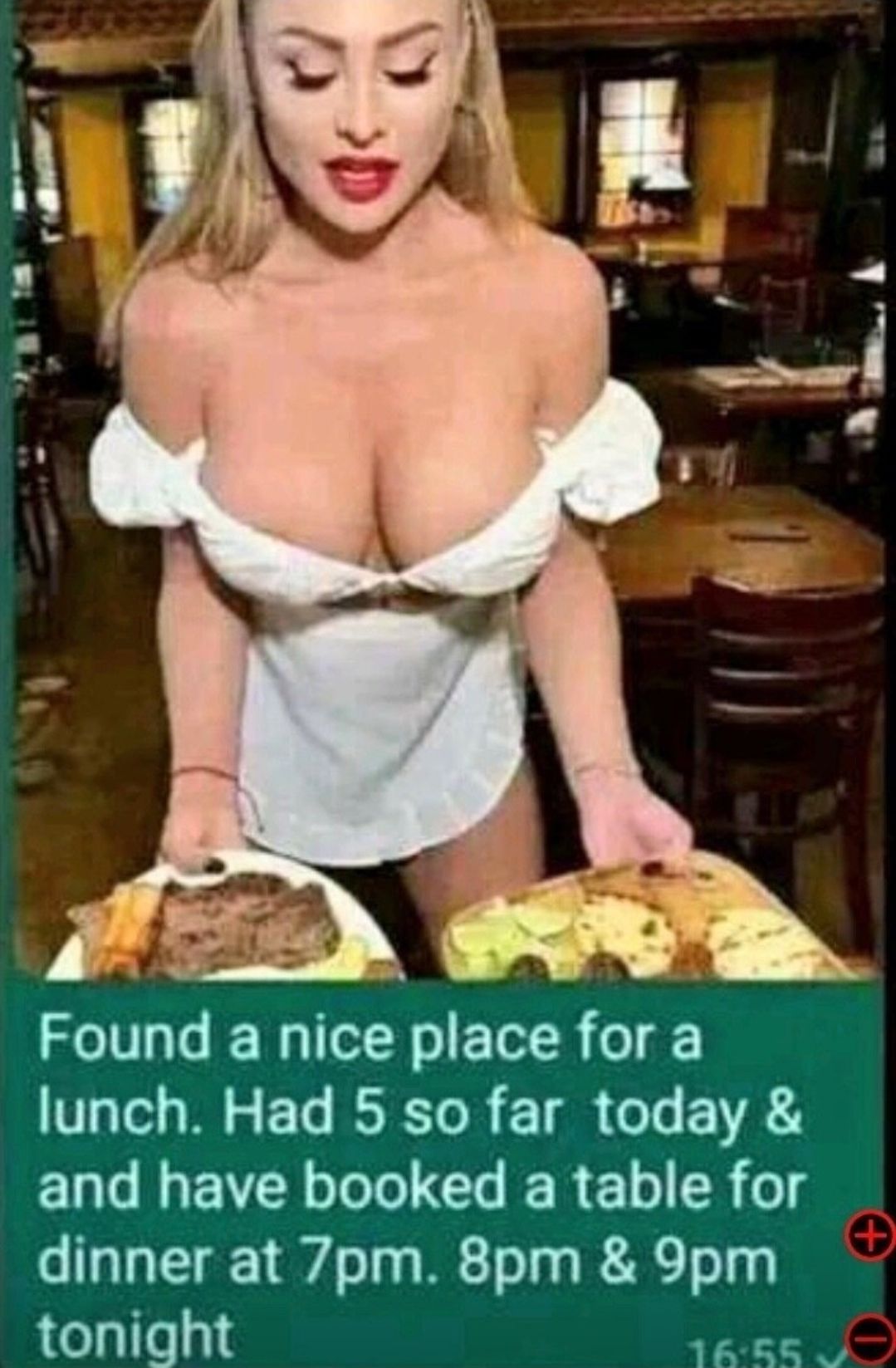 P Found a nlce place for a lunch Had 5 so far today ELL I EVR T L R EL R og dinner at 7pm 8pm 9pm tonight 16EE